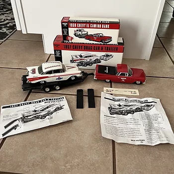 Wix/Ertl   Chevrolet EL Camino 1959 + Cheva 1957 Drag Car + Trailer  1:24
