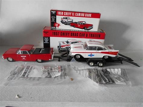 Wix/Ertl   Chevrolet EL Camino 1959 + Cheva 1957 Drag Car + Trailer  1:24 - 2