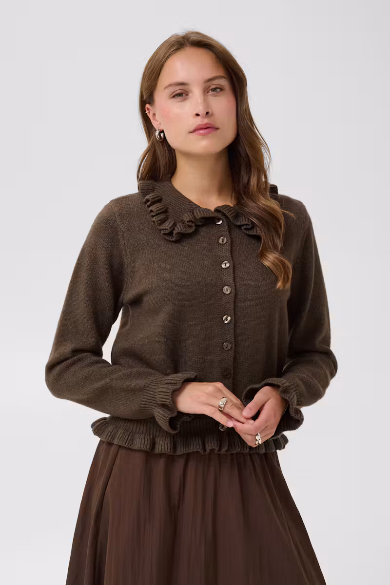 Saint Tropez Umina Cardigan Chocolate Brown Melange