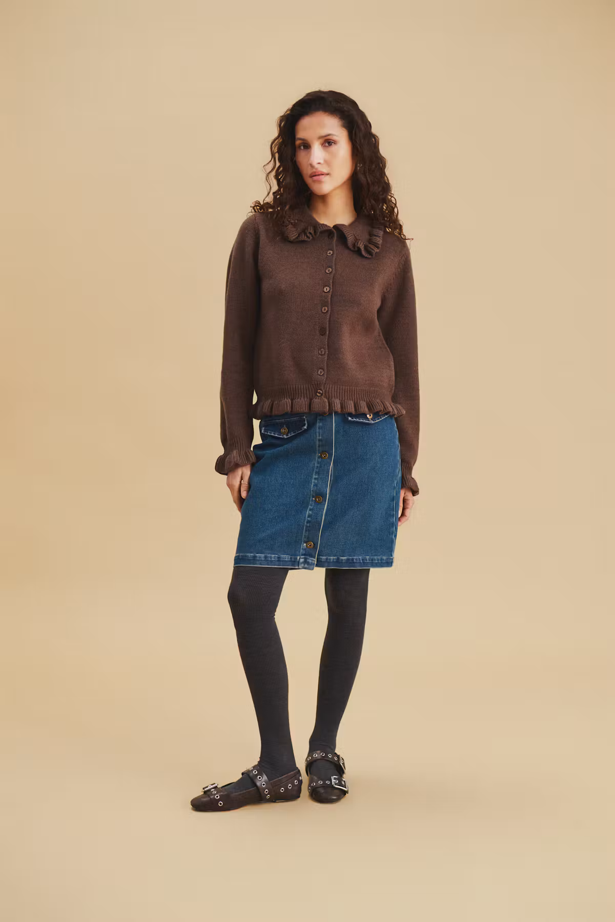 Saint Tropez Umina Cardigan Chocolate Brown Melange - 2