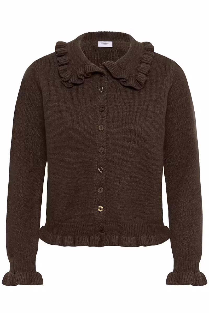 Saint Tropez Umina Cardigan Chocolate Brown Melange - 5