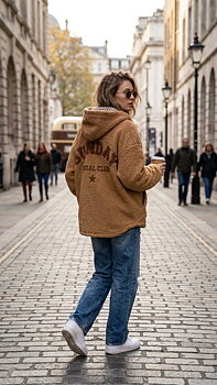 Teddy jacket Sunday Club camel