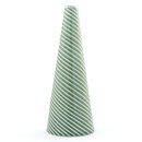 Stig Lindberg (Domino 1954) Green Cone Vase with Relief Decor 23 cm (Rare Color)