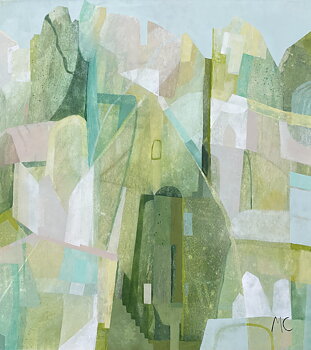 ”Parisian Garden”.  AKRYLTAVLA MÅLAD AV MARIA C BERNHARDSSON / MC