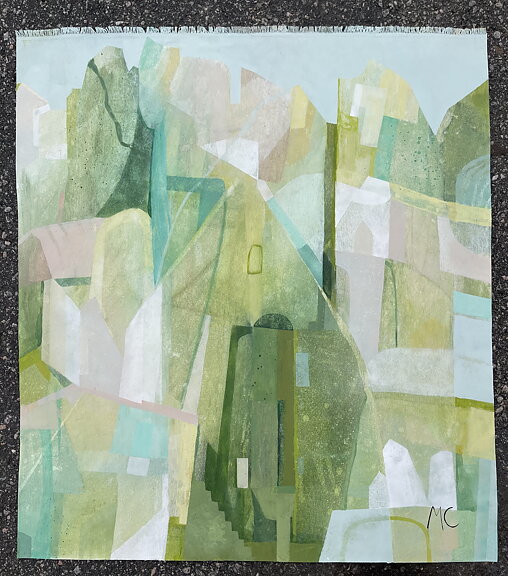 ”Parisian Garden”.  AKRYLTAVLA MÅLAD AV MARIA C BERNHARDSSON / MC