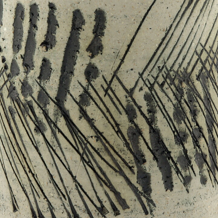 Lisa Larson (1960s) Unique Vase with Incised Abstract Decor 16 cm