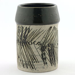 Lisa Larson (1960s) Unique Vase with Incised Abstract Decor 16 cm