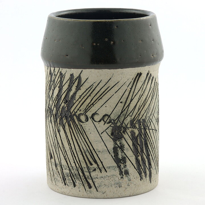 Lisa Larson (1960s) Unique Vase with Incised Abstract Decor 16 cm