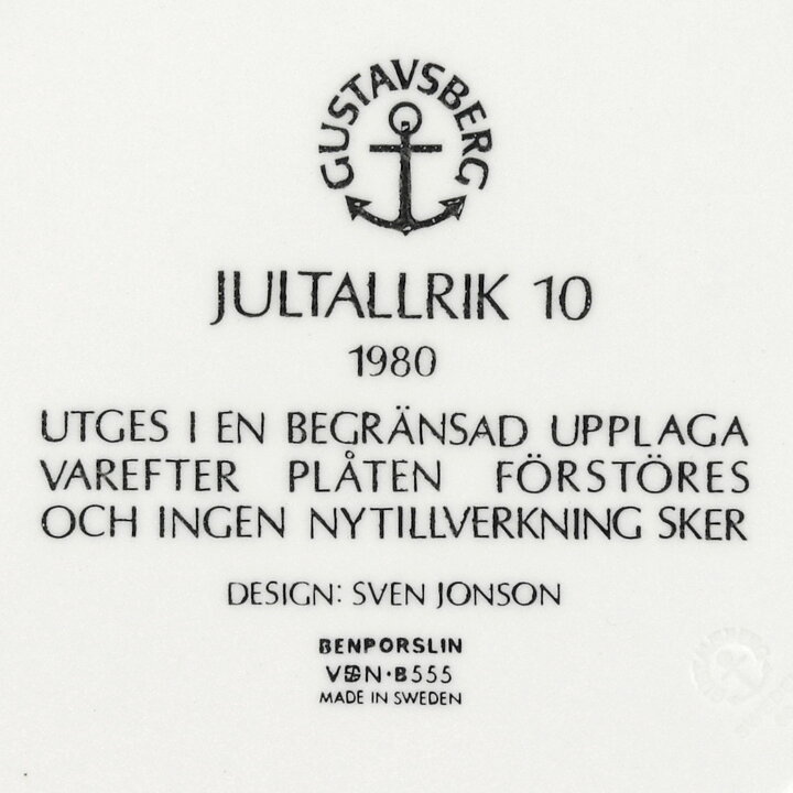 Sven Jonson (Jultallrik 1980) Wall Plate with Christmas Motif 22 cm <with Box>