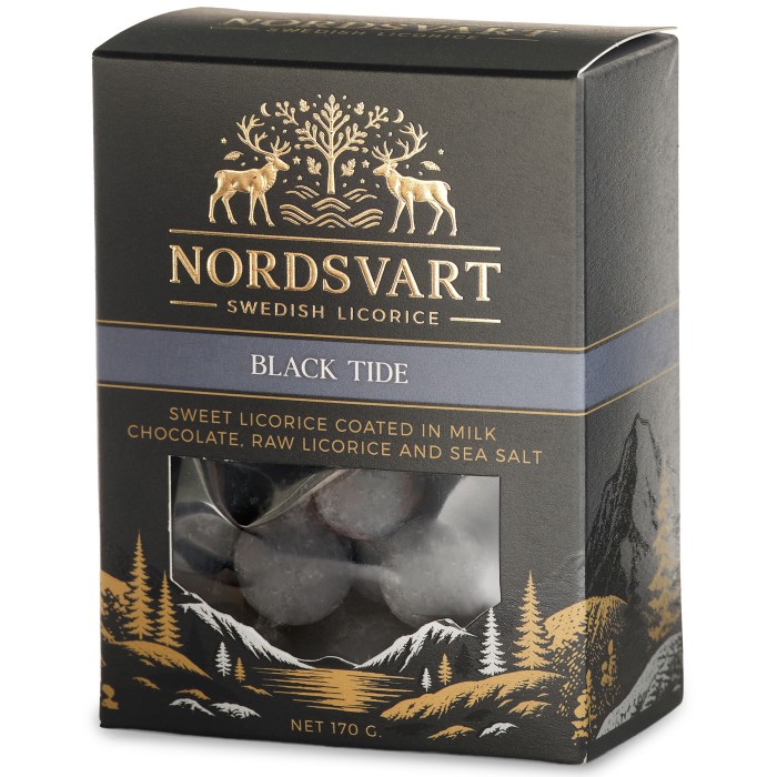 Nordsvart - Black Tide Chocolate Coated Sweet Licorice with Sea Salt