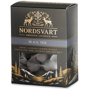 Nordsvart - Black Tide Chocolate Coated Sweet Licorice with Sea Salt