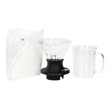 Hario Immersion Switch Coffee Dripper Server Set- - Filterhållare gjord i glas och silikon med glaskanna