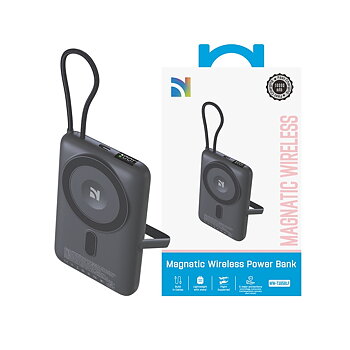 SC Series 10000mAh 22.5W Rapid Charger with Wireless Charging & Built-in Stand Black
