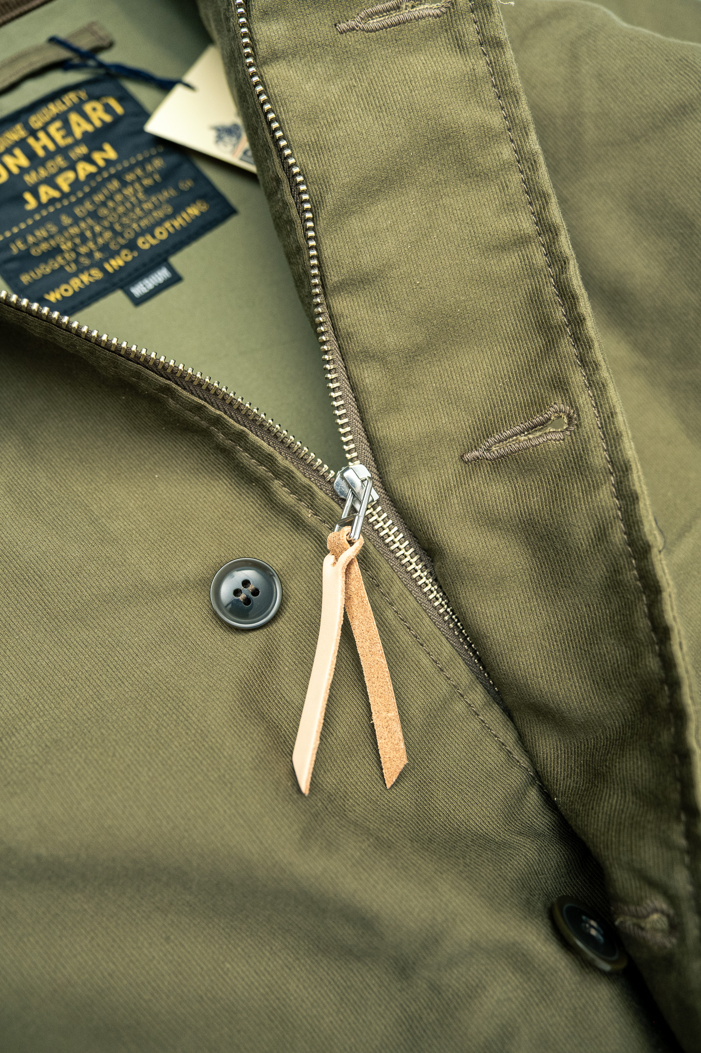 Iron Heart - IHM-53-ODG 12oz Whipcord Lightweight N1 Deck Jacket Olive Drab Green - 8