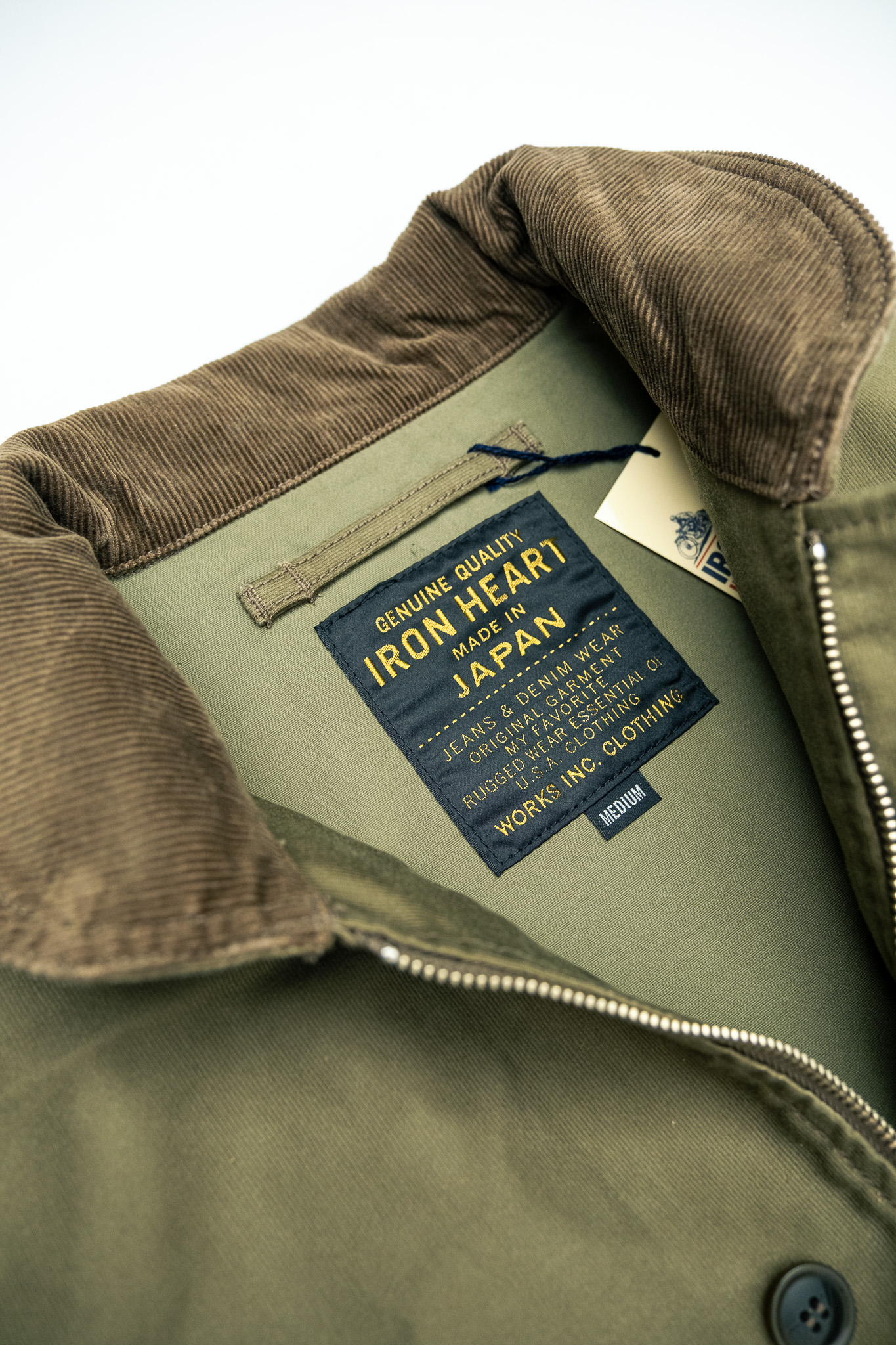 Iron Heart - IHM-53-ODG 12oz Whipcord Lightweight N1 Deck Jacket Olive Drab Green - 9
