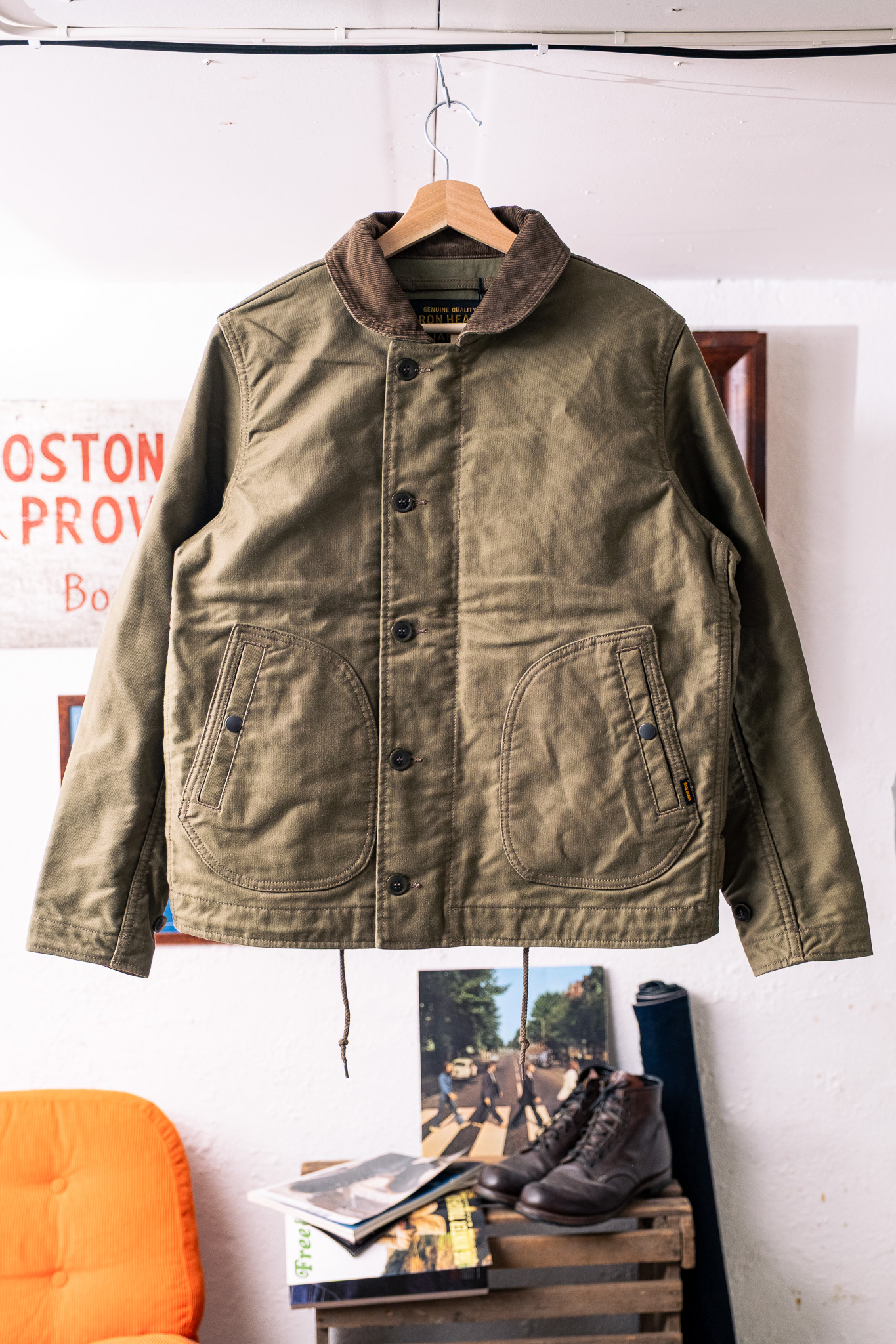 Iron Heart - IHM-53-ODG 12oz Whipcord Lightweight N1 Deck Jacket Olive Drab Green