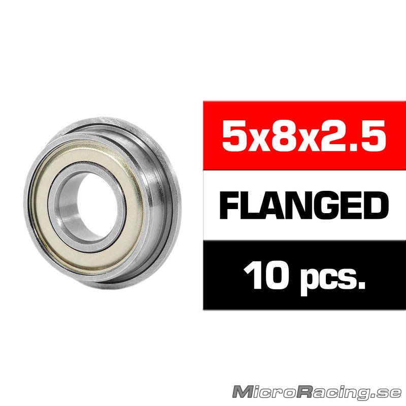 ULTIMATE - 5x8x2.5mm Lager, Fläns "HS" Metaltätat, 10st