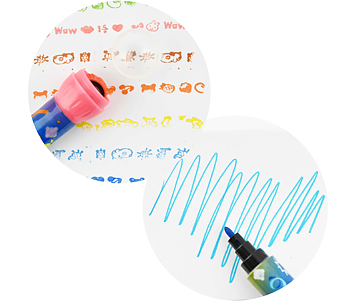 Penna med stämpelrulle