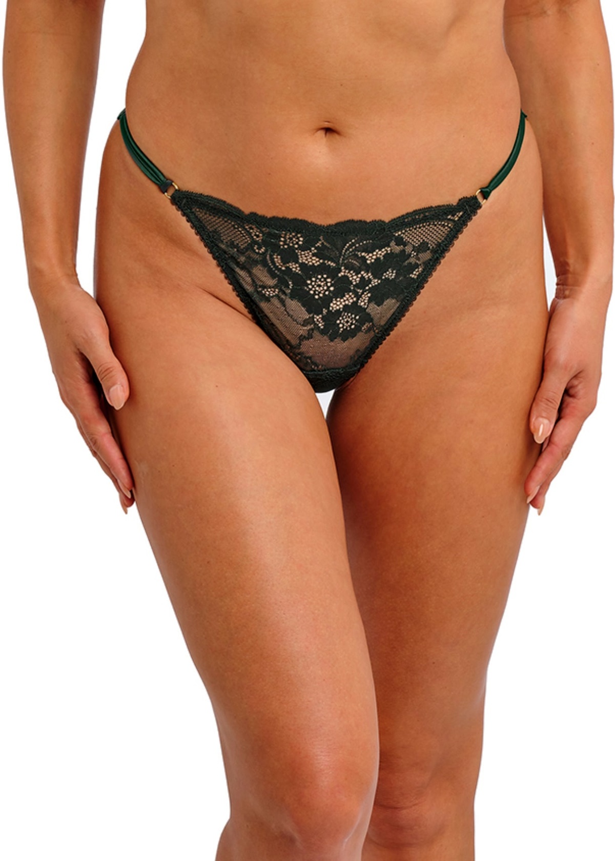 NATSUKI LACE mörkgrön string trosa