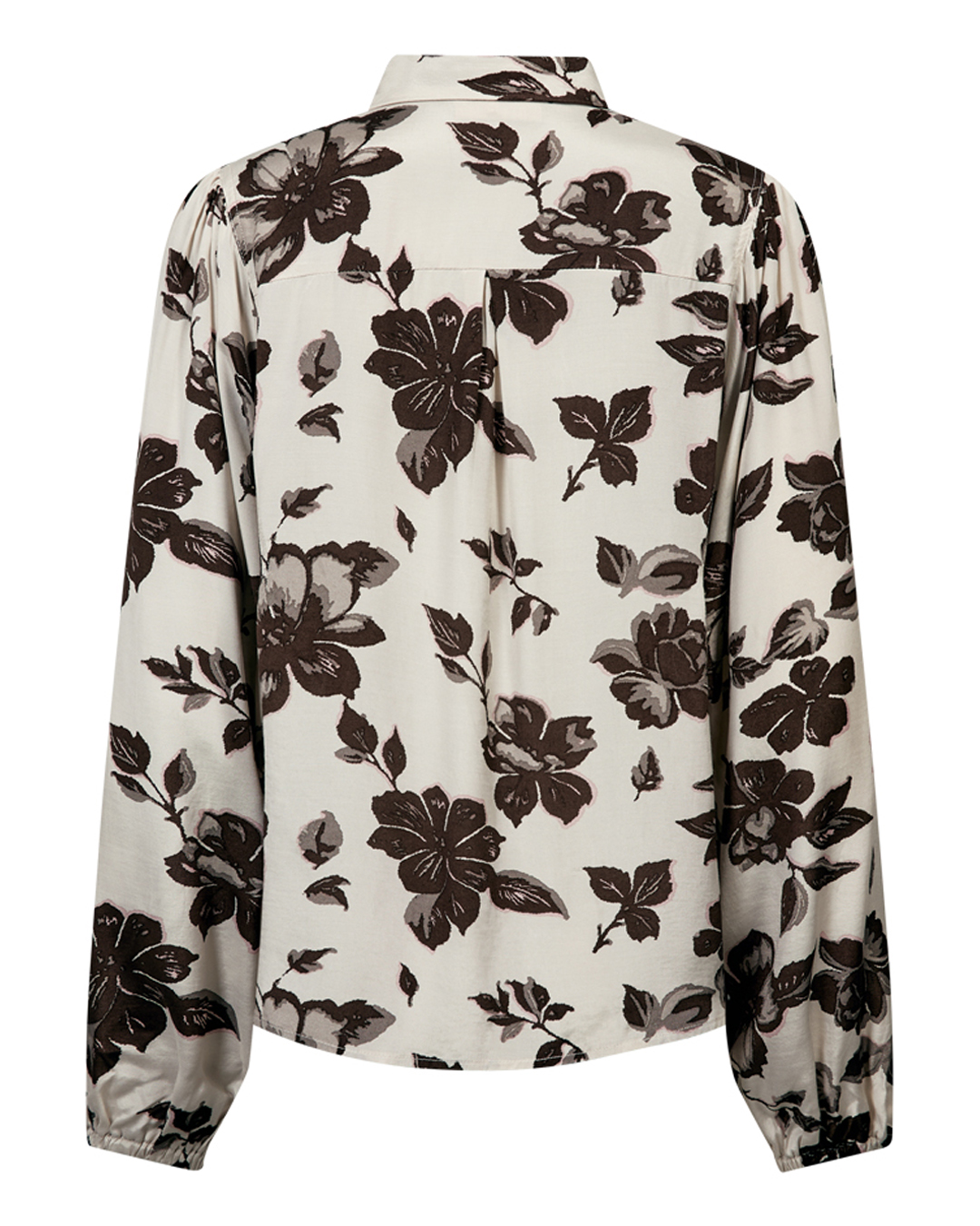 Blus Mony blommönstrad beige/rosa/brun - 2