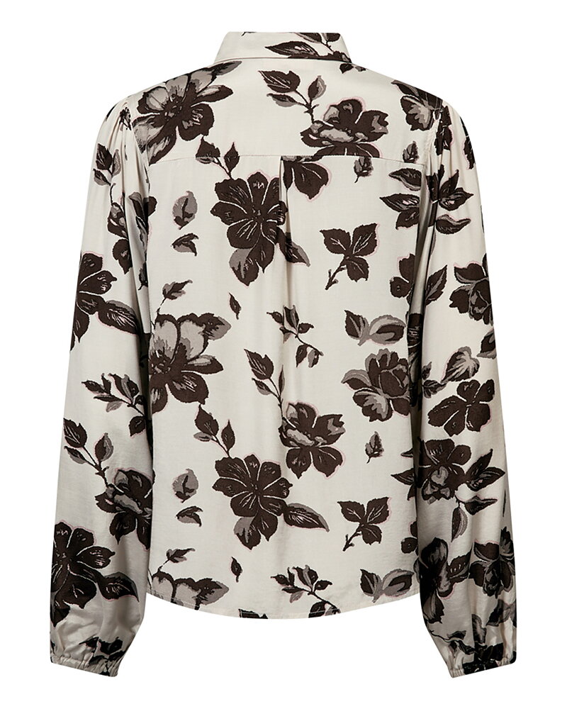 Blus Mony blommönstrad beige/rosa/brun