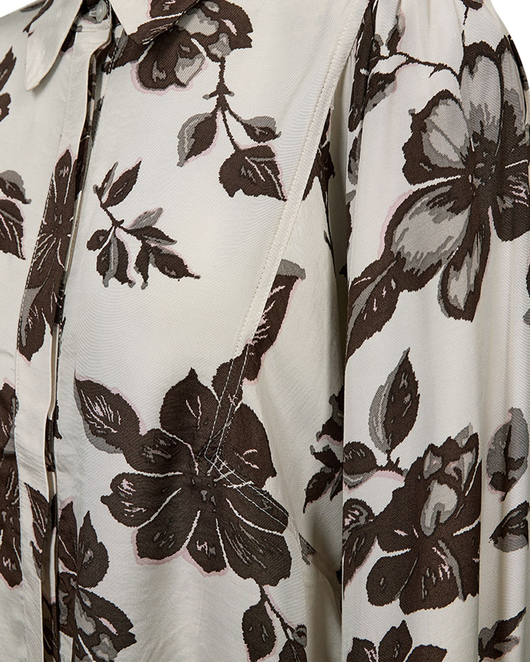 Blus Mony blommönstrad beige/rosa/brun - 3