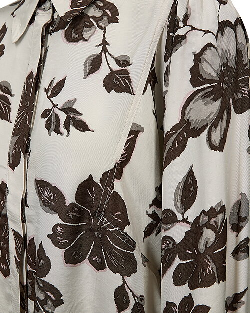 Blus Mony blommönstrad beige/rosa/brun - 3