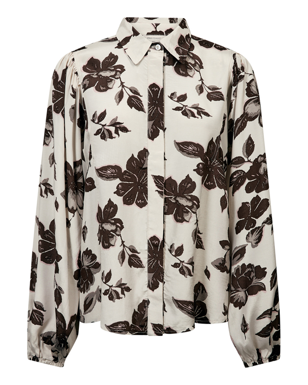 Blus Mony blommönstrad beige/rosa/brun