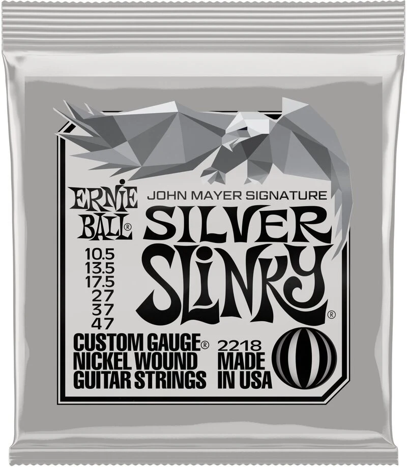 Ernie Ball 2218 John Mayer Silver Slinky Strängar - Set