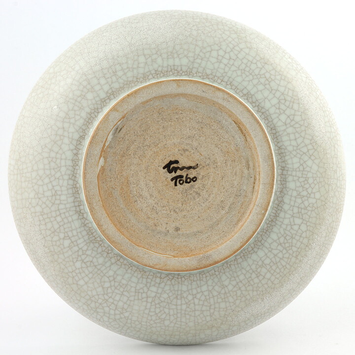 Triller Tobo (1950s) Unique White Craquelure Glaze Bowl 25/5 cm