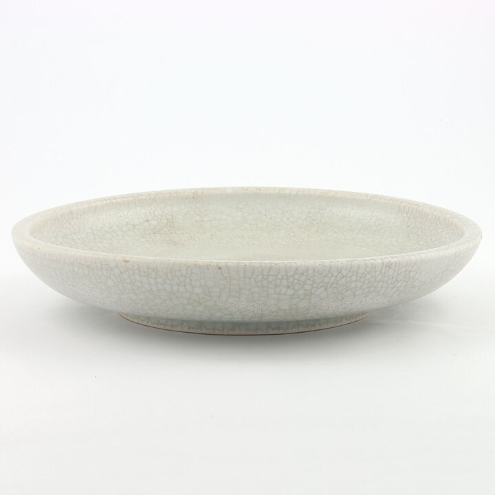 Triller Tobo (1950s) Unique White Craquelure Glaze Bowl 25/5 cm
