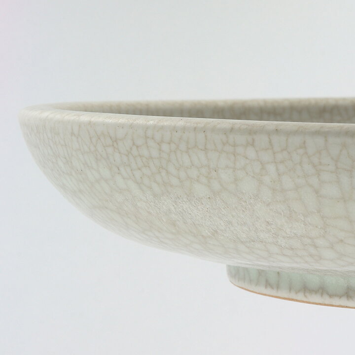 Triller Tobo (1950s) Unique White Craquelure Glaze Bowl 25/5 cm