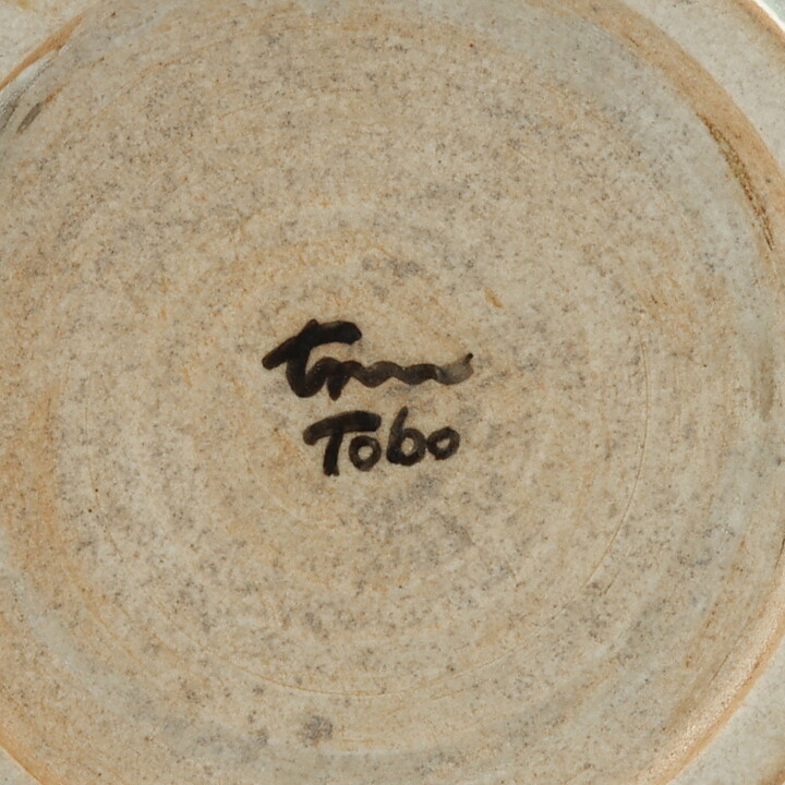 トボスタジオ  一点もの  白いヒビ模様のボウル  (25/5cm)  1950年代