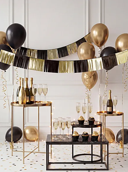 Girlang - Guld och Svart - Fransar