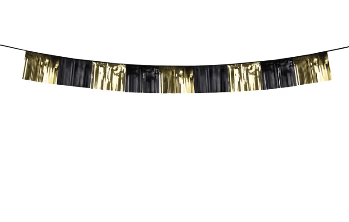 Girlang - Guld och Svart - Fransar - 2