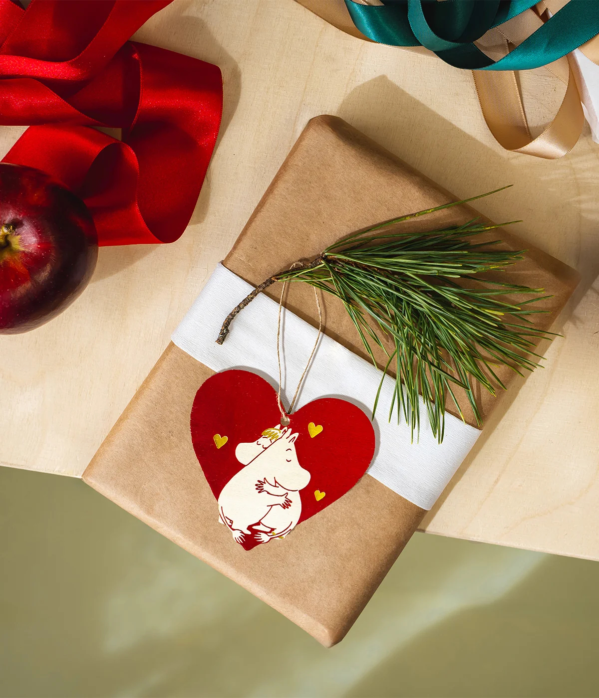 Moomin Hanging Tree Ornament - Moomintroll & Snorkmaiden (Heart) - 2