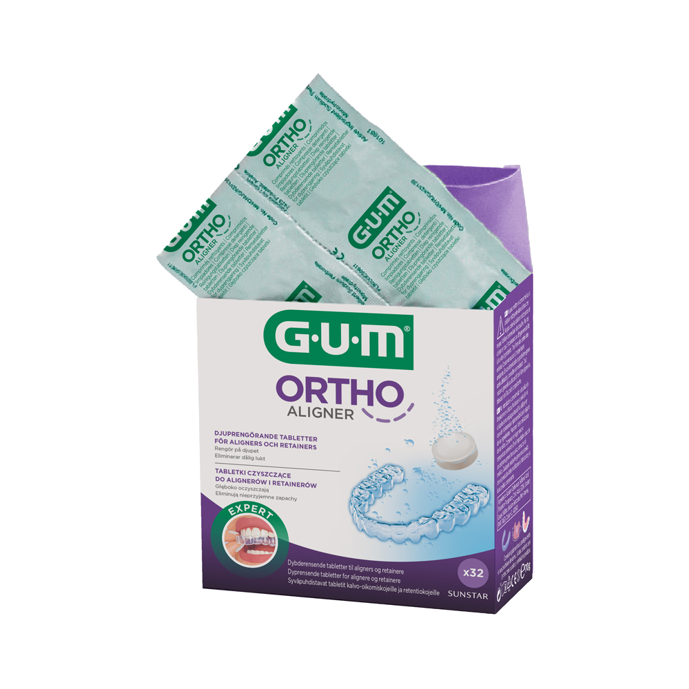GUM Ortho Aligner rengöringstablett, 32 st