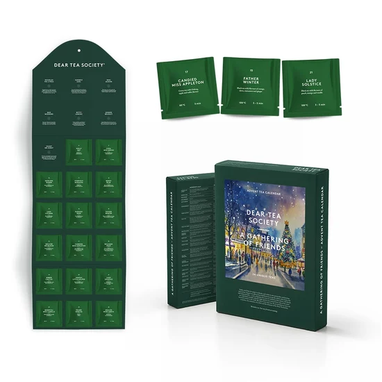Tekalender 2026 - 24 numrerade teer i pyramidpåsar - 6