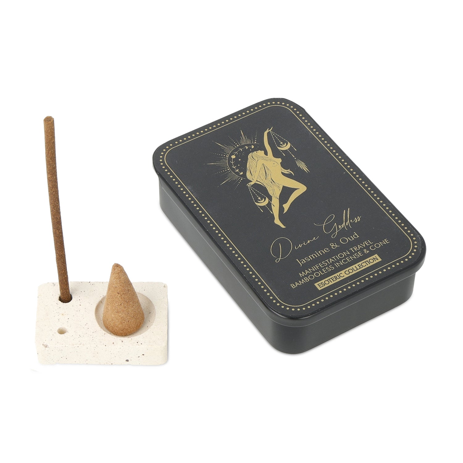Incense Esoteric Collection Gudinna och brännare i plåtlåda