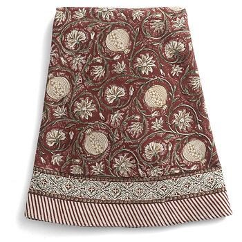 Rund bomullsduk Tangier Pomegranate Red & Green