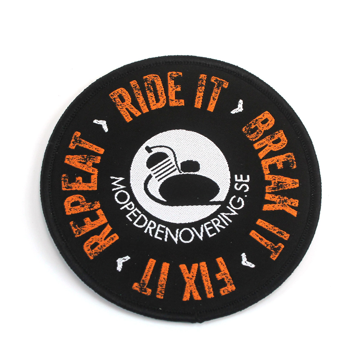 Mopedrenoverings unika tygmärke. RIDE IT - BREAK IT - FIX IT - REPEAT!  - 2