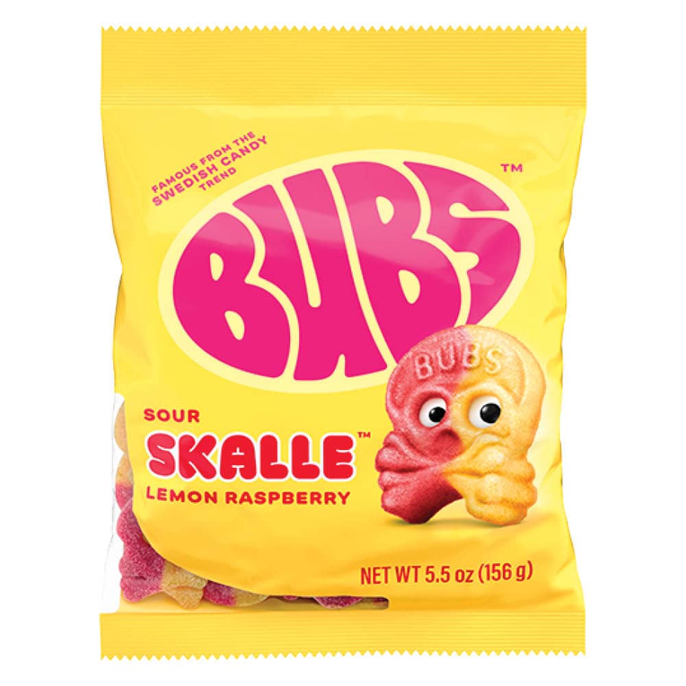 BUBS Lemon Raspberry Skalle 155 g – Sour Swedish Candy