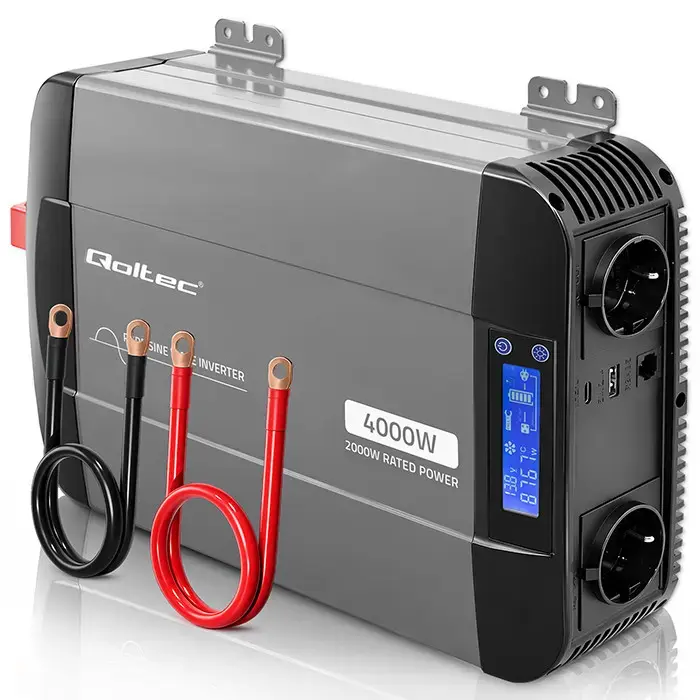Omformare /Inverter12V till 230V - 2000/4000W - Ren sinus -QOLTEC