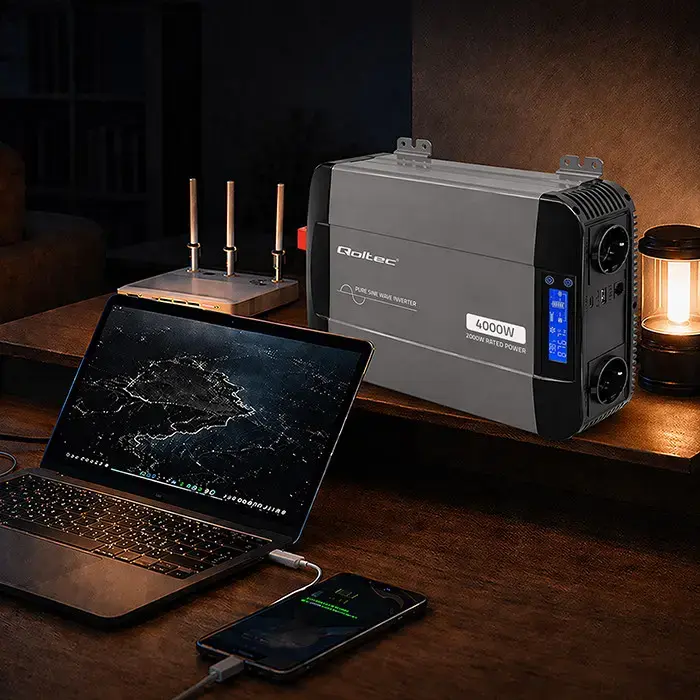 Omformare /Inverter12V till 230V - 2000/4000W - Ren sinus -QOLTEC - 5