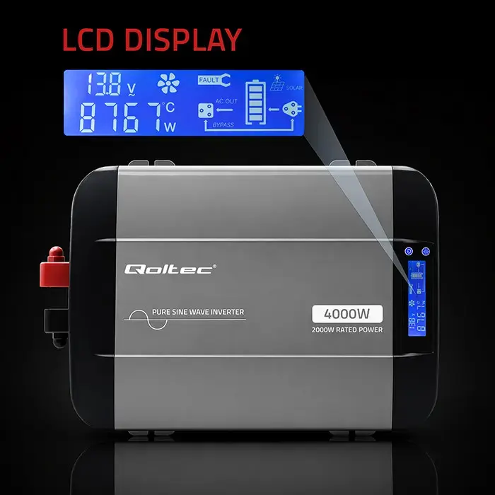 Omformare /Inverter12V till 230V - 2000/4000W - Ren sinus -QOLTEC