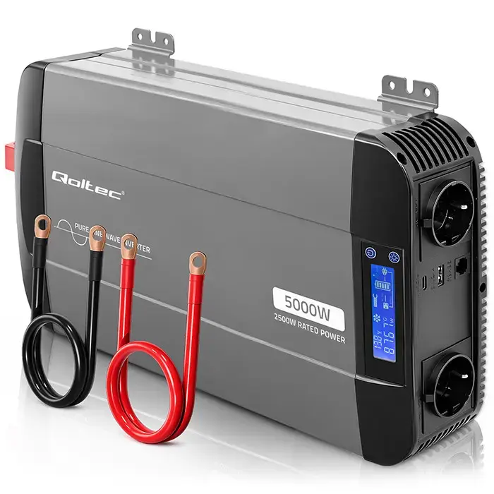 Omformare /Inverter12V till 230V - 2500/5000W - Ren sinus - QOLTEC