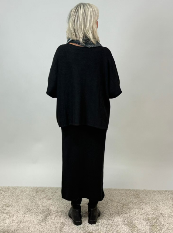 Celia stickad kjol svart one size - 3