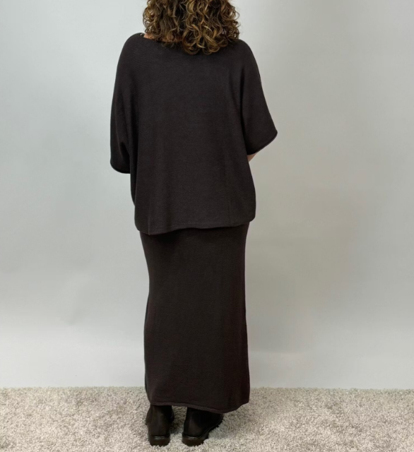 Celia stickad kjol brun one size - 4