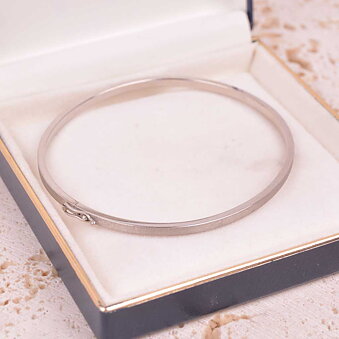 Armring 18k matt vitguld, Vintage