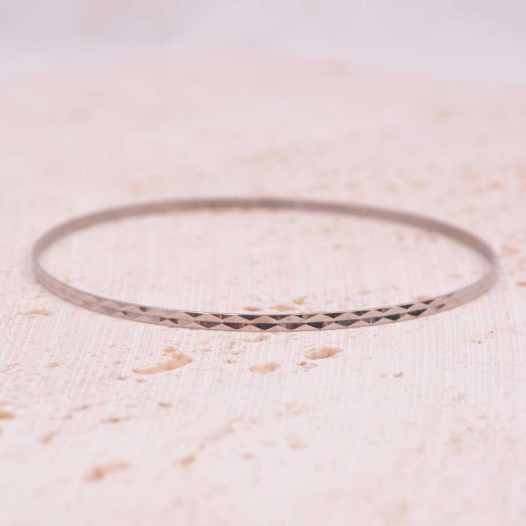 Armring 18k mönstrad vitguld, Vintage - 9